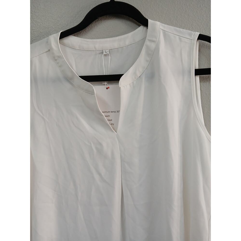 Bettsays sleeveless white blouse womens large - Picture 3 of 8
